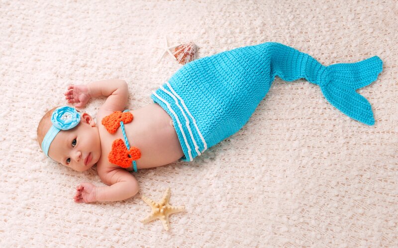 Baby in Mermaid Costume — Blue