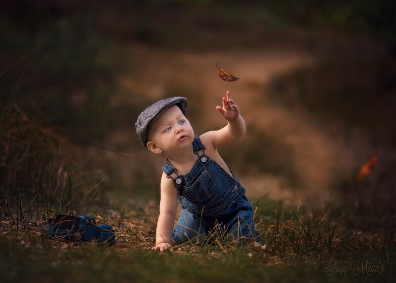 Baby in Overalls — Blue