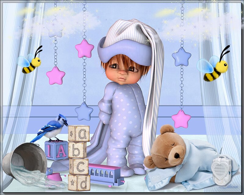 Baby in Pajamas — Blue
