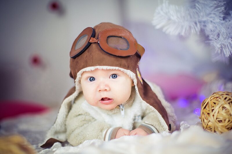 Baby in Pilot Hat