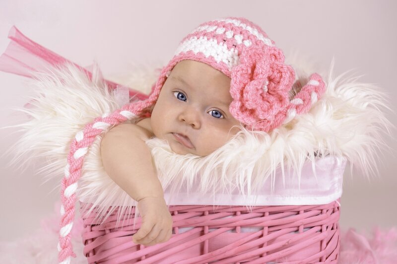 Baby in Pink Basket — Calm