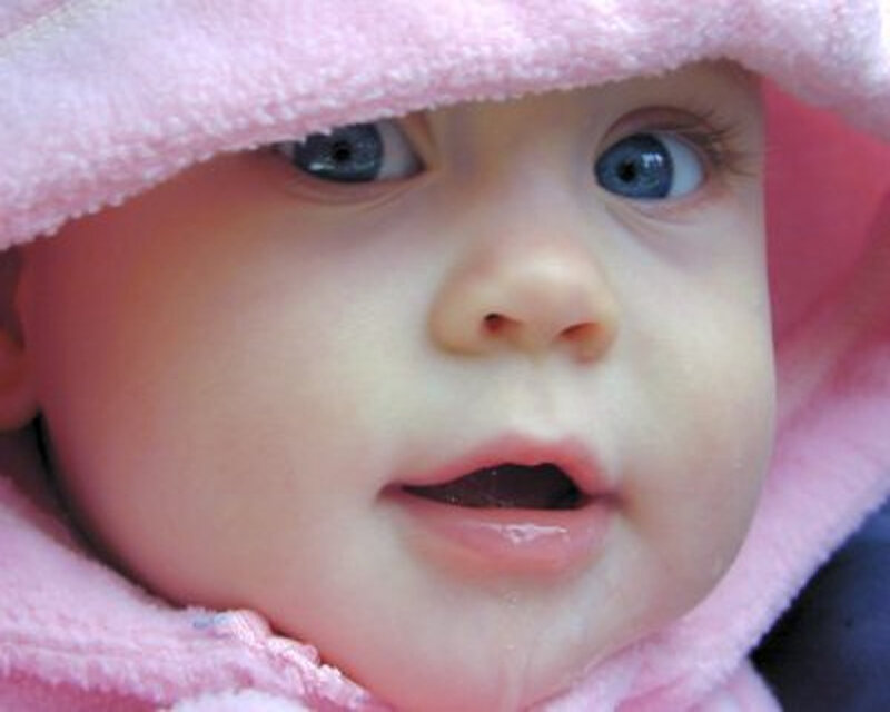 Baby in Pink Hood