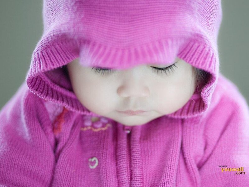 Baby in Pink Hoodie