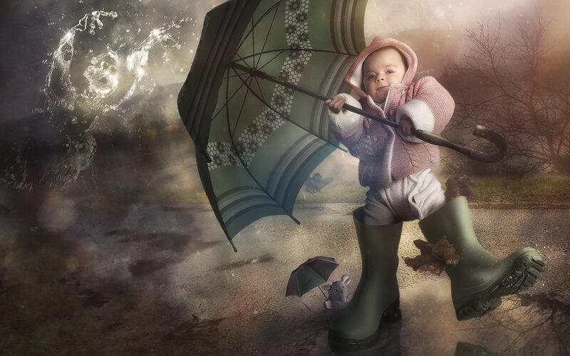 Baby in Rain Boots