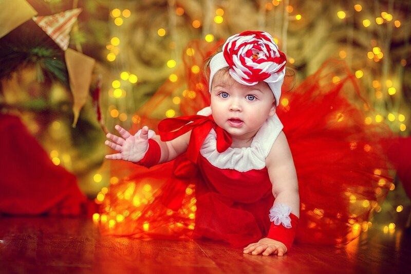 Baby in Red Dress — Festive