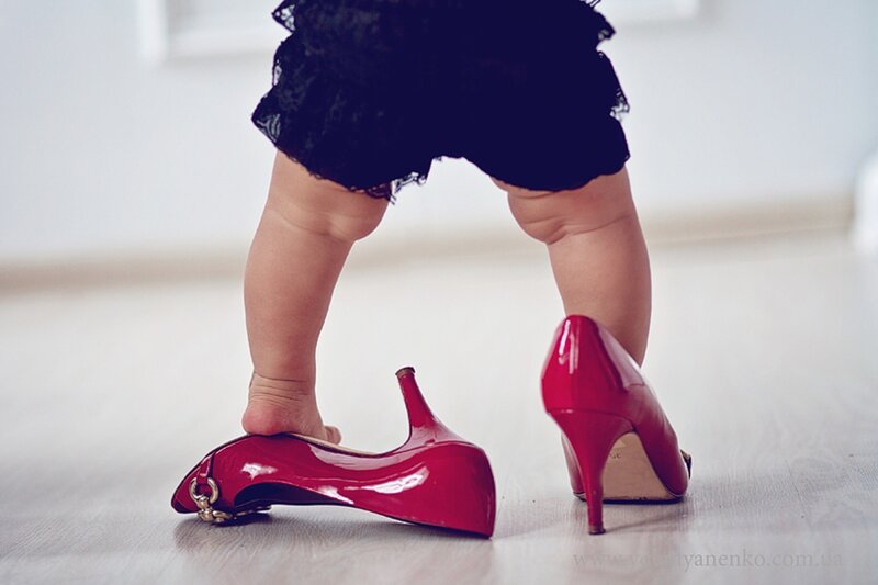 Baby in Red High Heels
