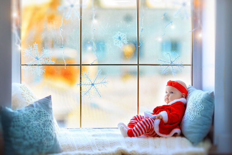 Baby in Red Outfit — Calm