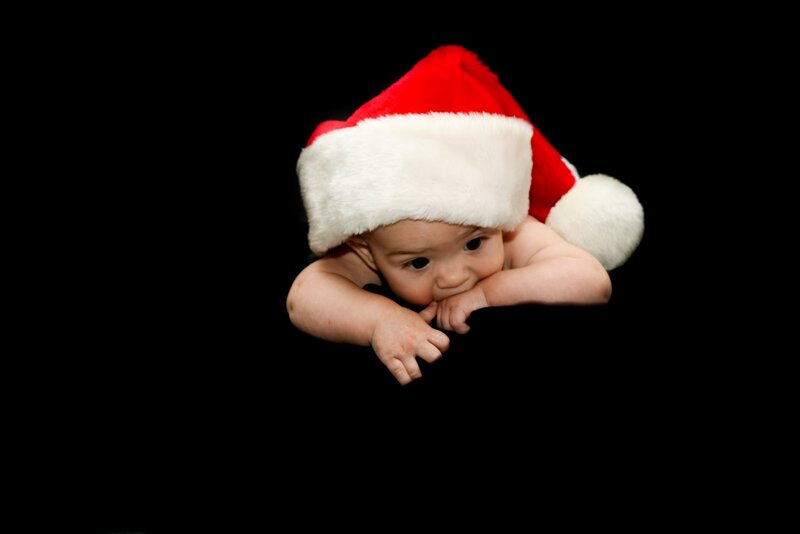 Baby in Santa Hat — Red, Calm