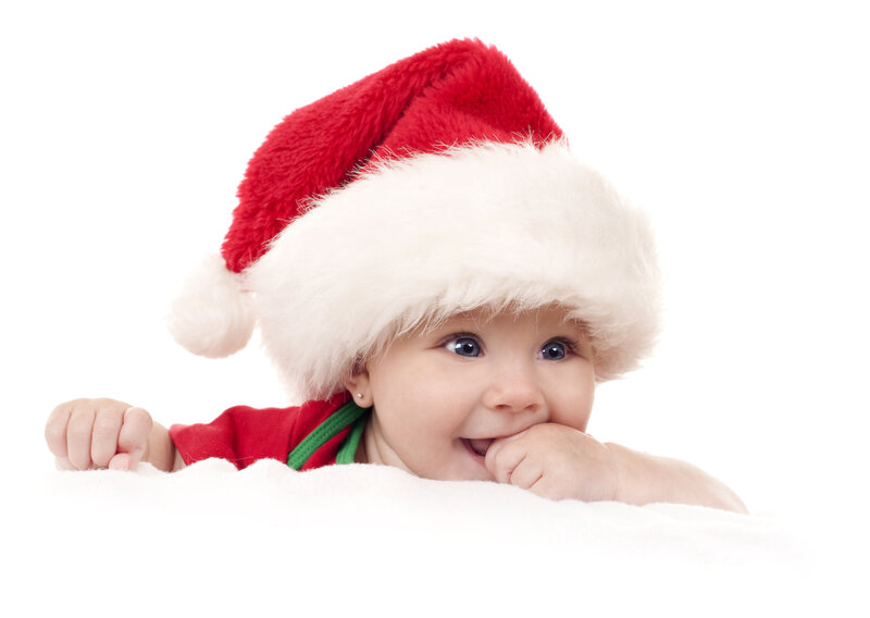 Baby in Santa Hat — Red, Playful