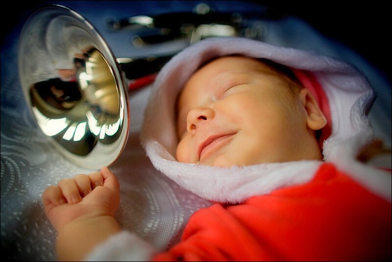 Baby in Santa Hat — Red, Serene