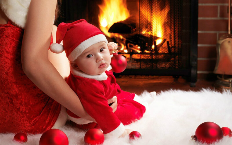 Baby in Santa Outfit — Red, Cozy