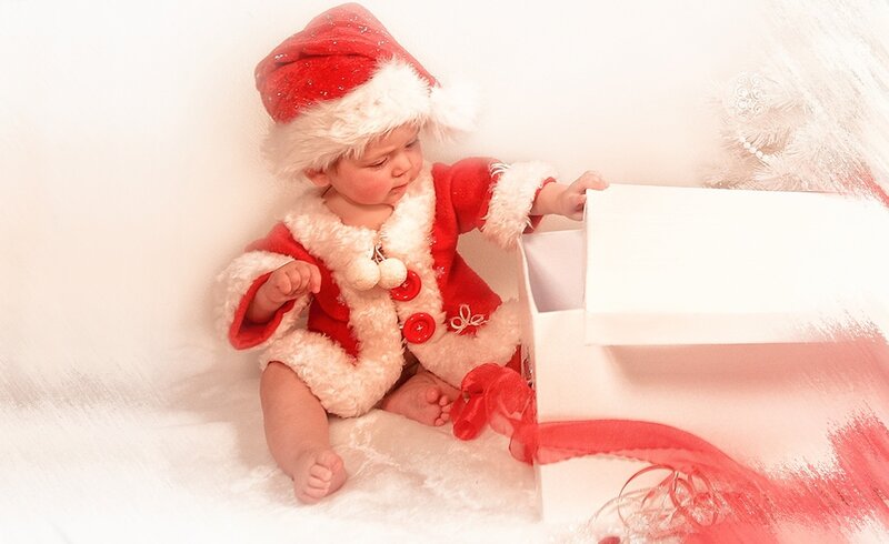 Baby in Santa Outfit — Red, Festive