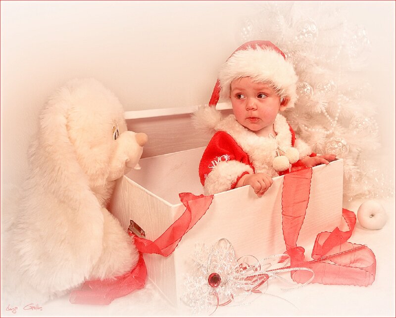 Baby in Santa Outfit — White