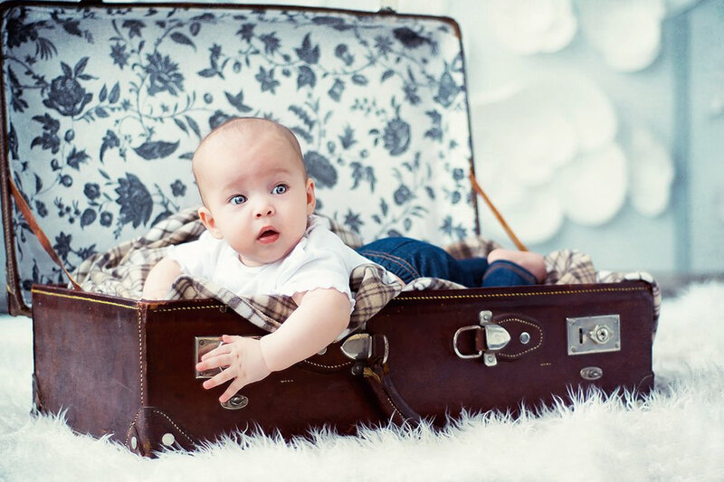Baby in Suitcase — Brown, Innocent