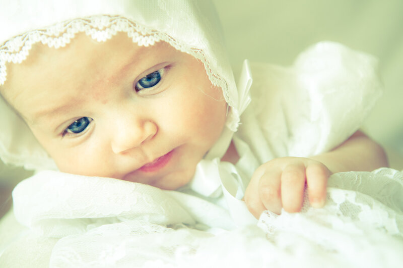 Baby in White Bonnet — Calm