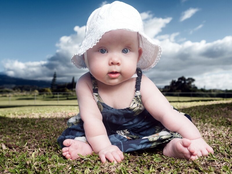 Baby in White Hat