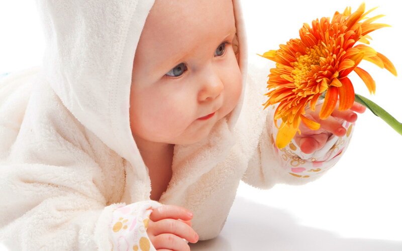 Baby in White Robe — Calm
