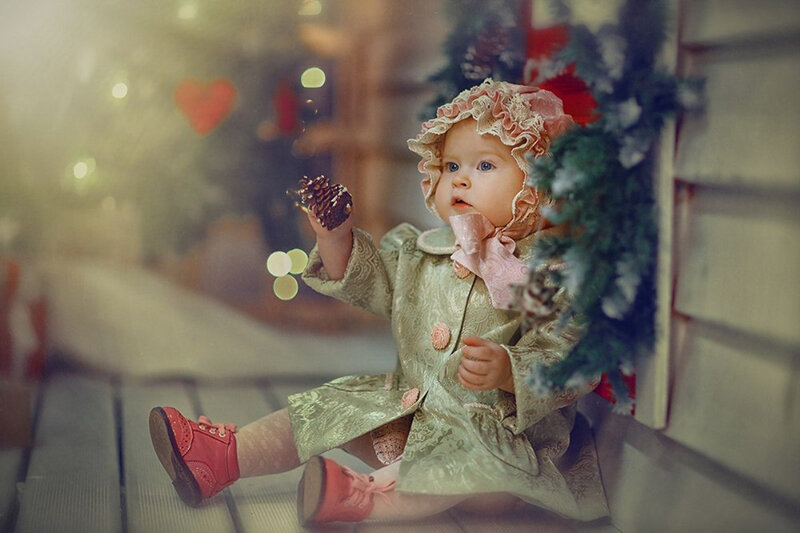 Baby in Winter Coat — Green