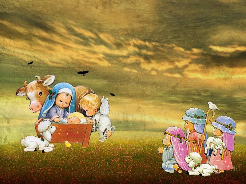 Baby Jesus in Manger — Gold