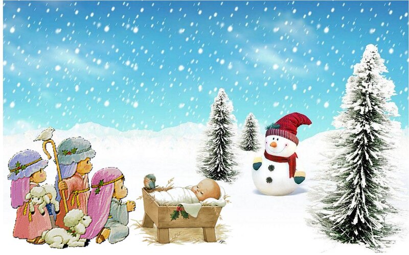 Baby Jesus in Manger — White, Peaceful