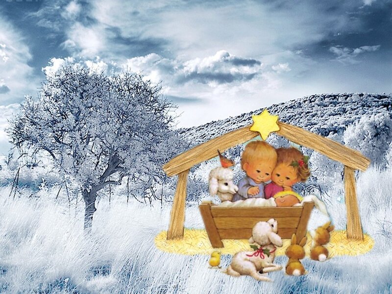Baby Jesus in Manger — White