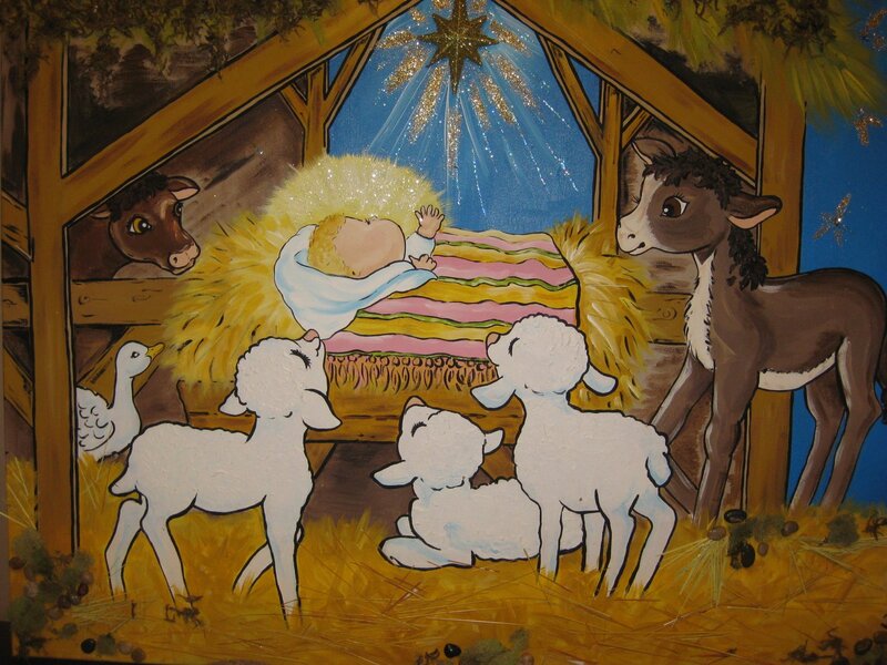 Baby Jesus in Manger — Yellow