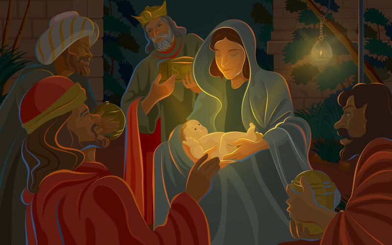 Baby Jesus with Mary and Wise Men