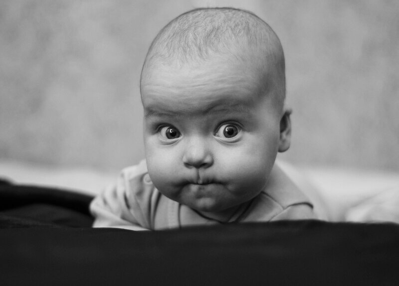 Baby Lying on Stomach — Black