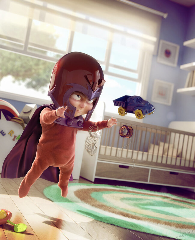 Baby Magneto in nursery