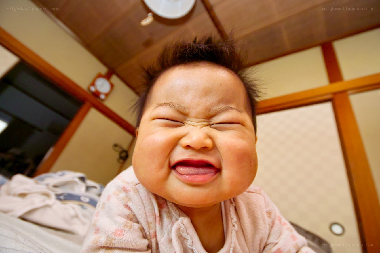 Baby making a funny face