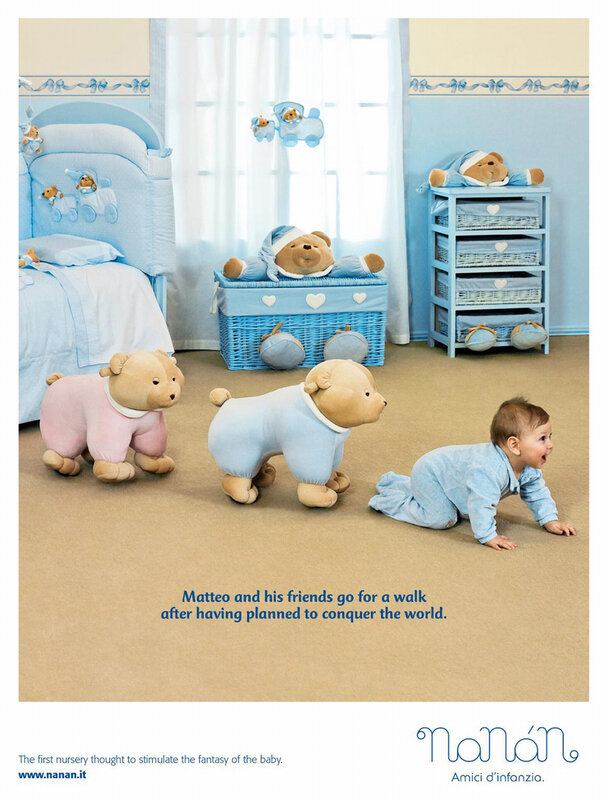 Baby nursery with teddy bears