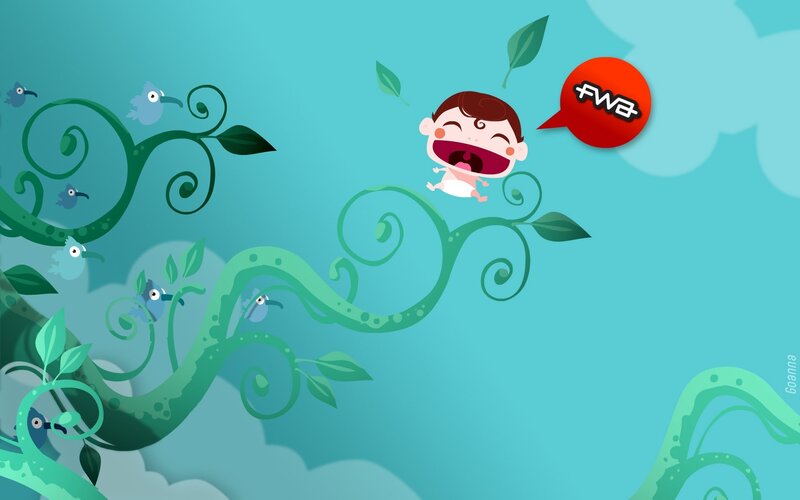 baby on a beanstalk