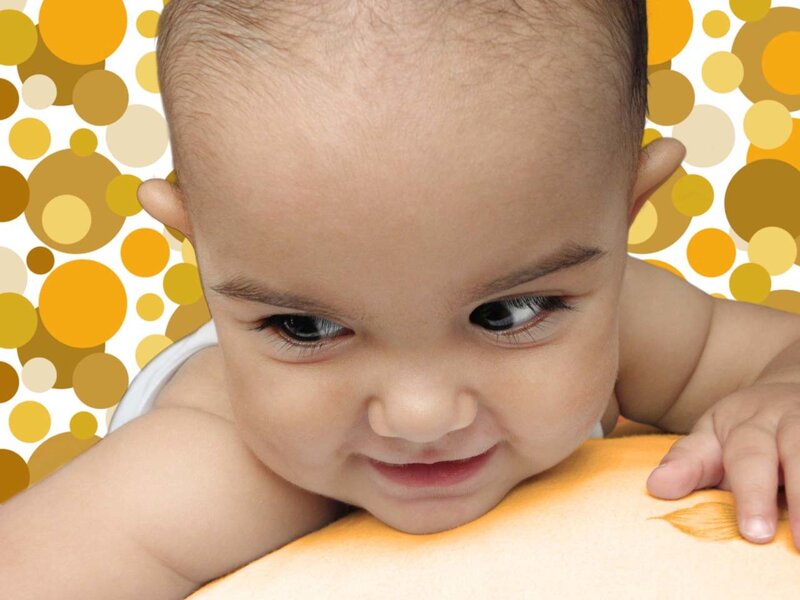 baby on colorful background