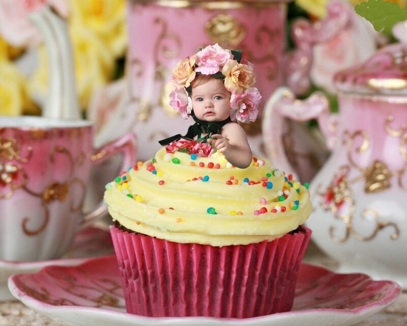 Baby on Cupcake — Pink
