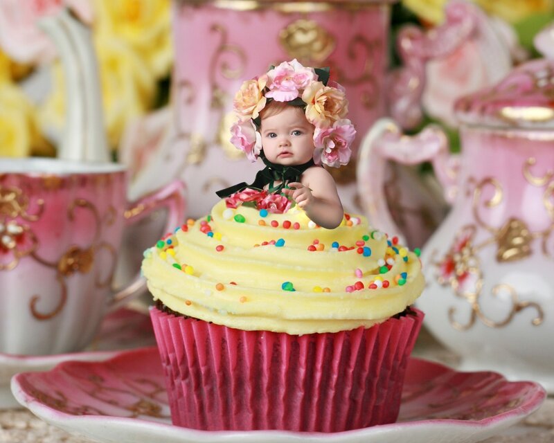 Baby on Cupcake