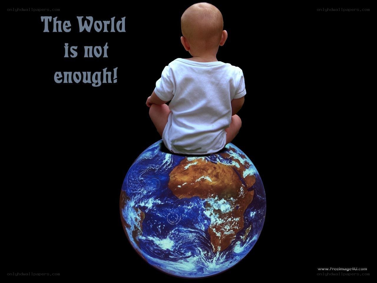 Baby on Earth globe