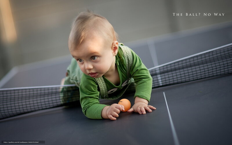 Baby on Ping-pong Table — Green
