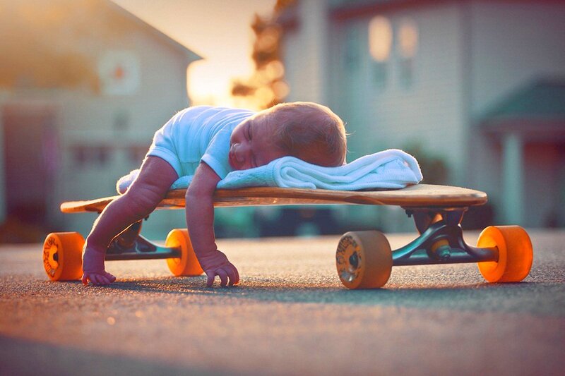 Baby on Skateboard