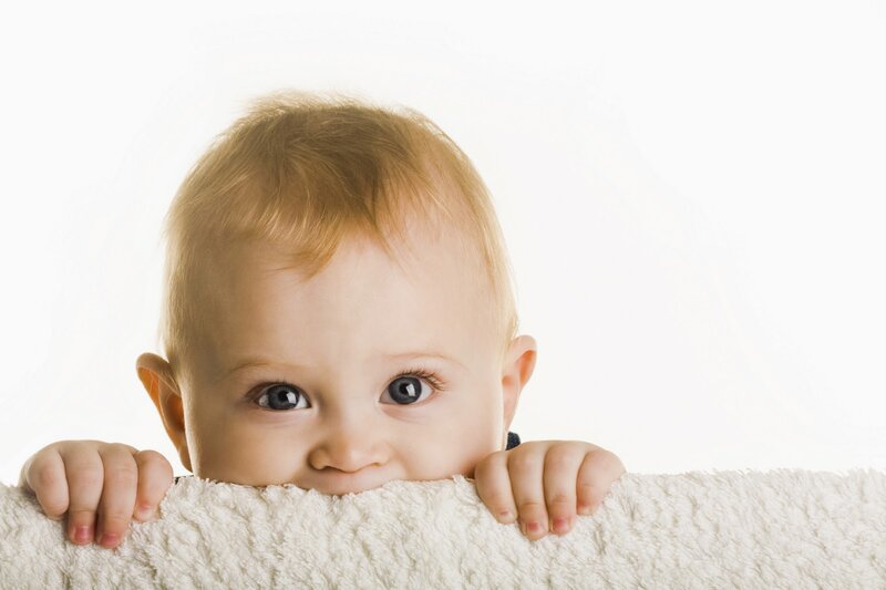 Baby Peeking over Blanket