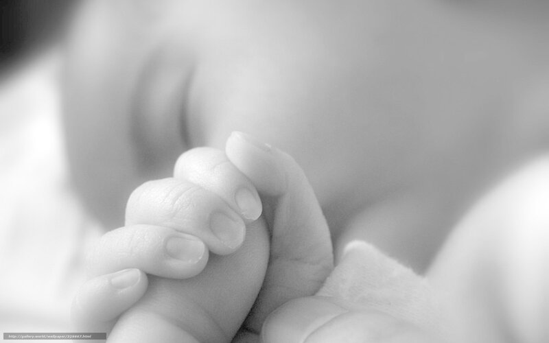 Baby's hands clasped in sleep
