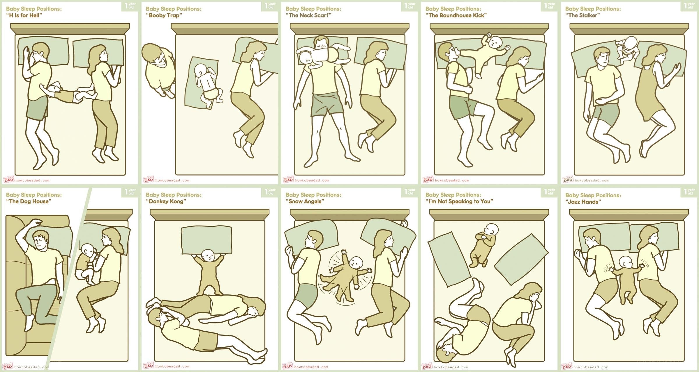 Baby sleep positions comic