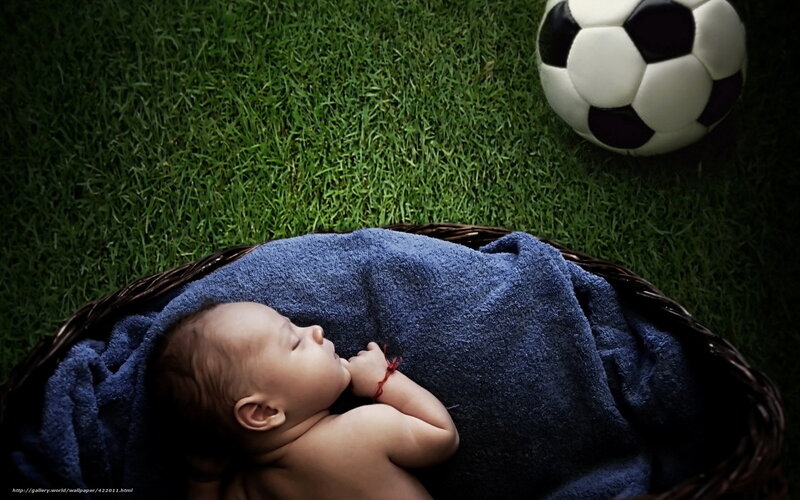 Baby Sleeping in Basket — Blue, Serene