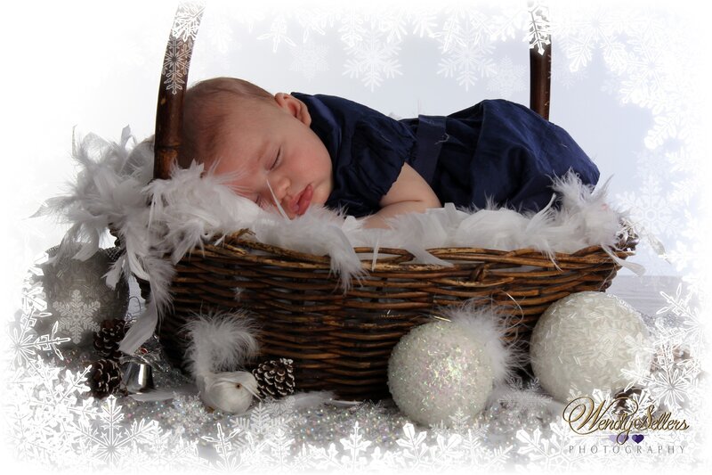Baby Sleeping in Basket — White, Serene
