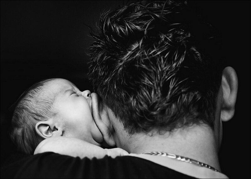 Baby Sleeping on Adult
