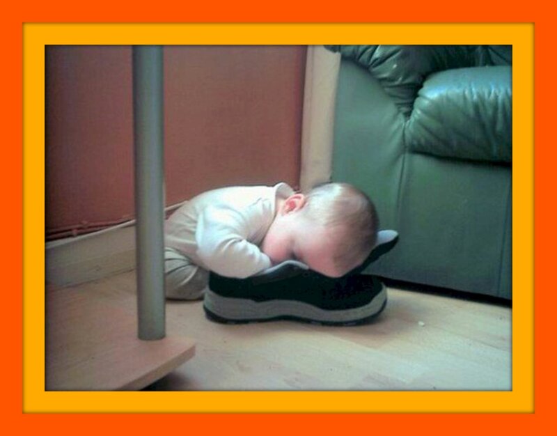 Baby Sleeping on Shoe