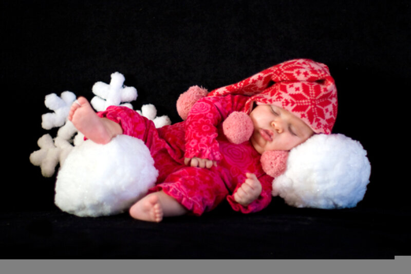 Baby Sleeping on Snow