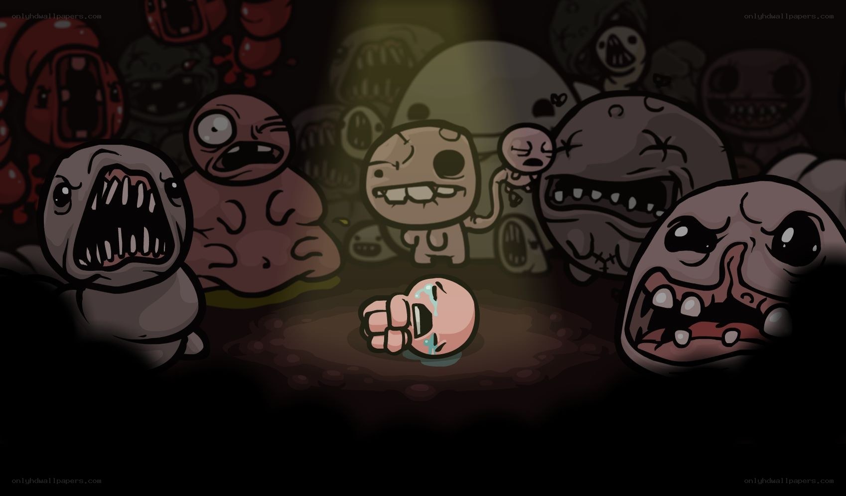 Baby surrounded by monsters