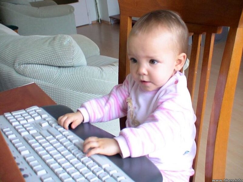 Baby Using Keyboard