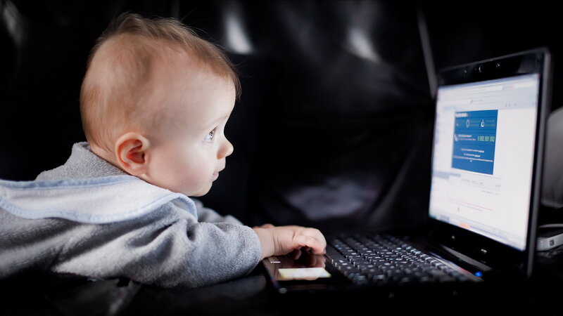 Baby Using Laptop — Black