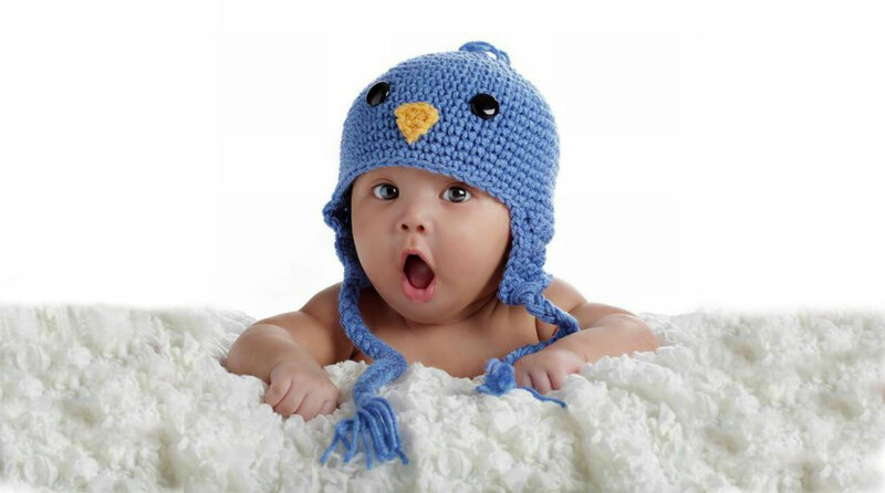 Baby Wearing Bird Hat